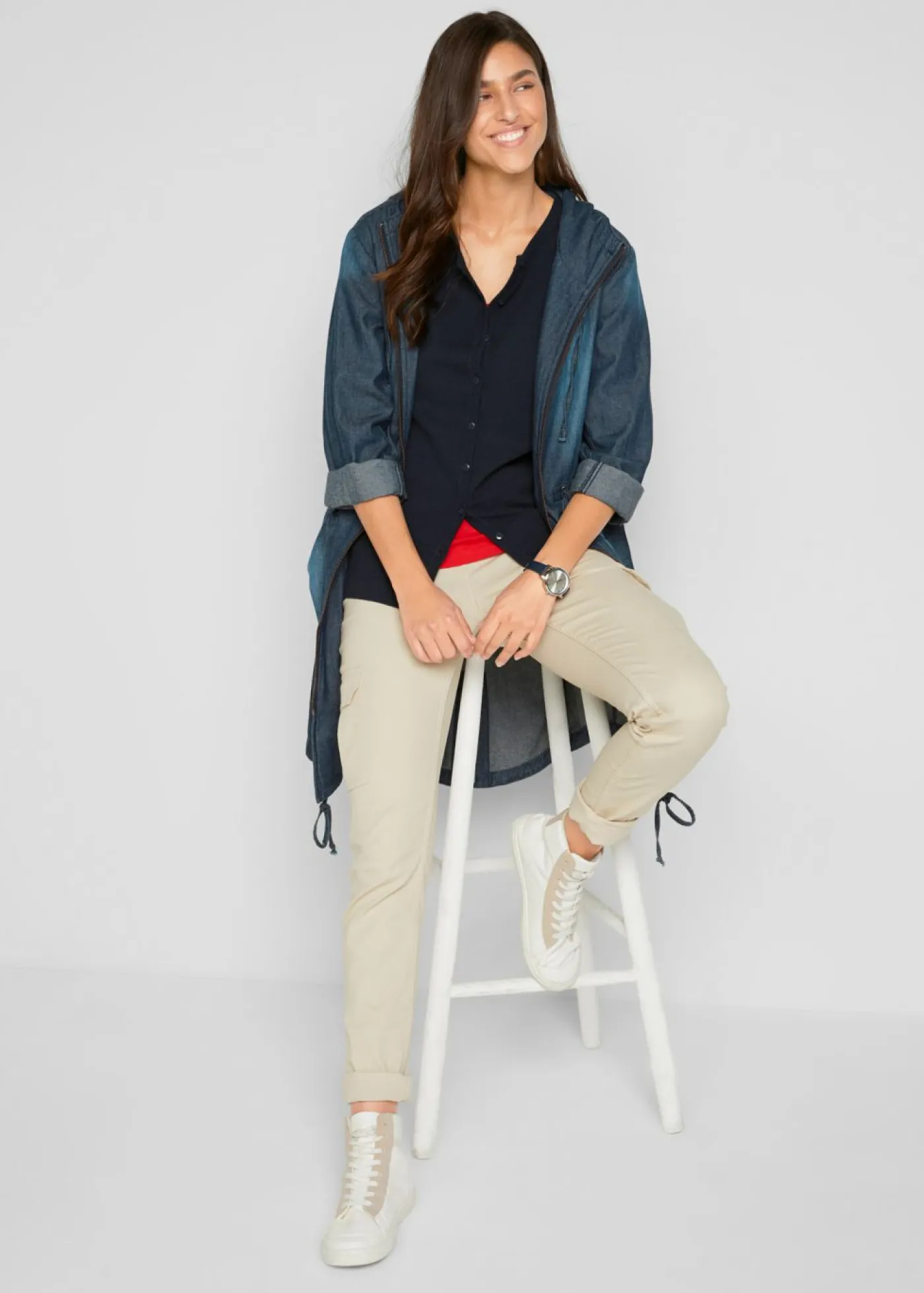 bonprix bonprix Básicos|Jerséis>Chaqueta de punto fino con algodón reciclado Azul oscuro