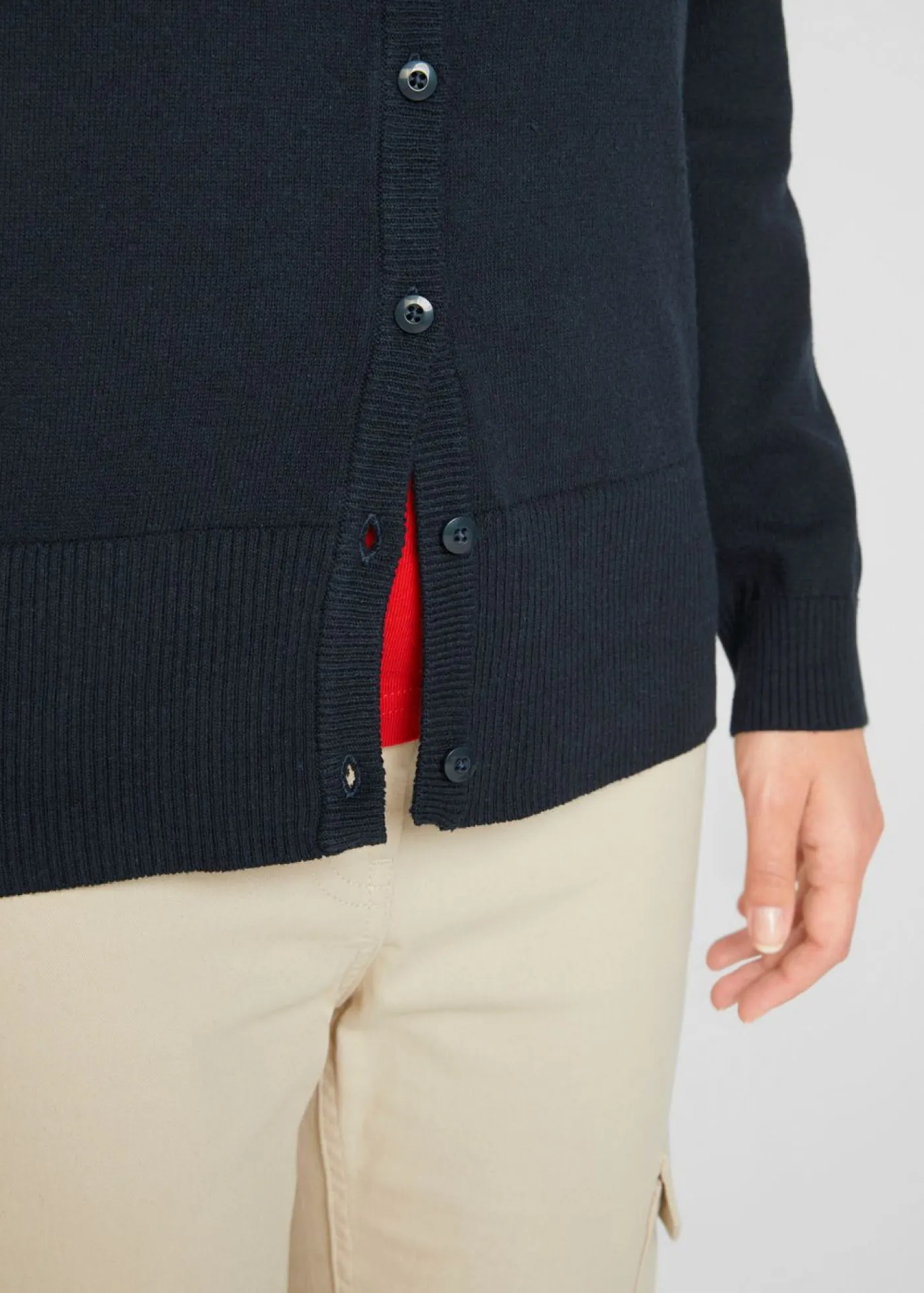 bonprix bonprix Básicos|Jerséis>Chaqueta de punto fino con algodón reciclado Azul oscuro