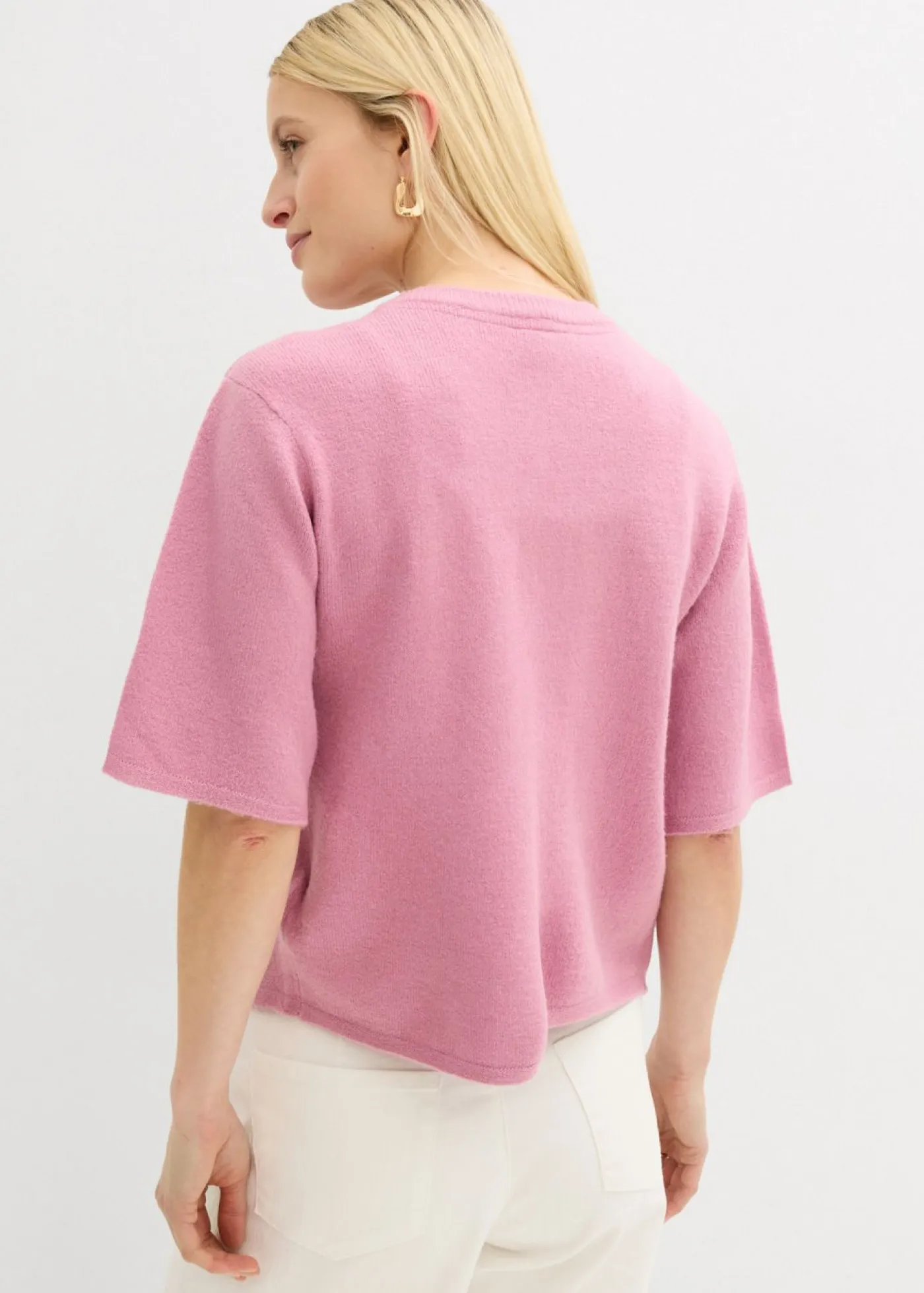 bonprix bonprix Jerséis|Novedades>Chaqueta de punto fino con lazo Malva