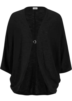 bonprix bonprix Jerséis|Novedades>Chaqueta de punto fino de algodón puro Negro