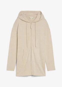 bonprix bonprix Básicos|Camisetas>Chaqueta de punto fino de mezcla de viscosa con aspecto de punto Arena claro jaspeado