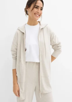 bonprix bonprix Básicos|Camisetas>Chaqueta de punto fino de mezcla de viscosa con aspecto de punto Arena claro jaspeado