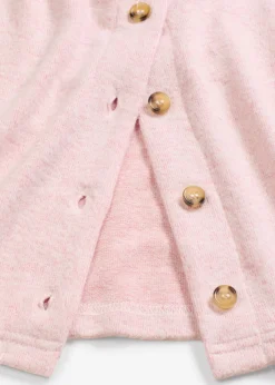 bonprix bonprix Jerséis|Ropa De Punto>Chaqueta de punto fino de canalé rosa ceniza moteado