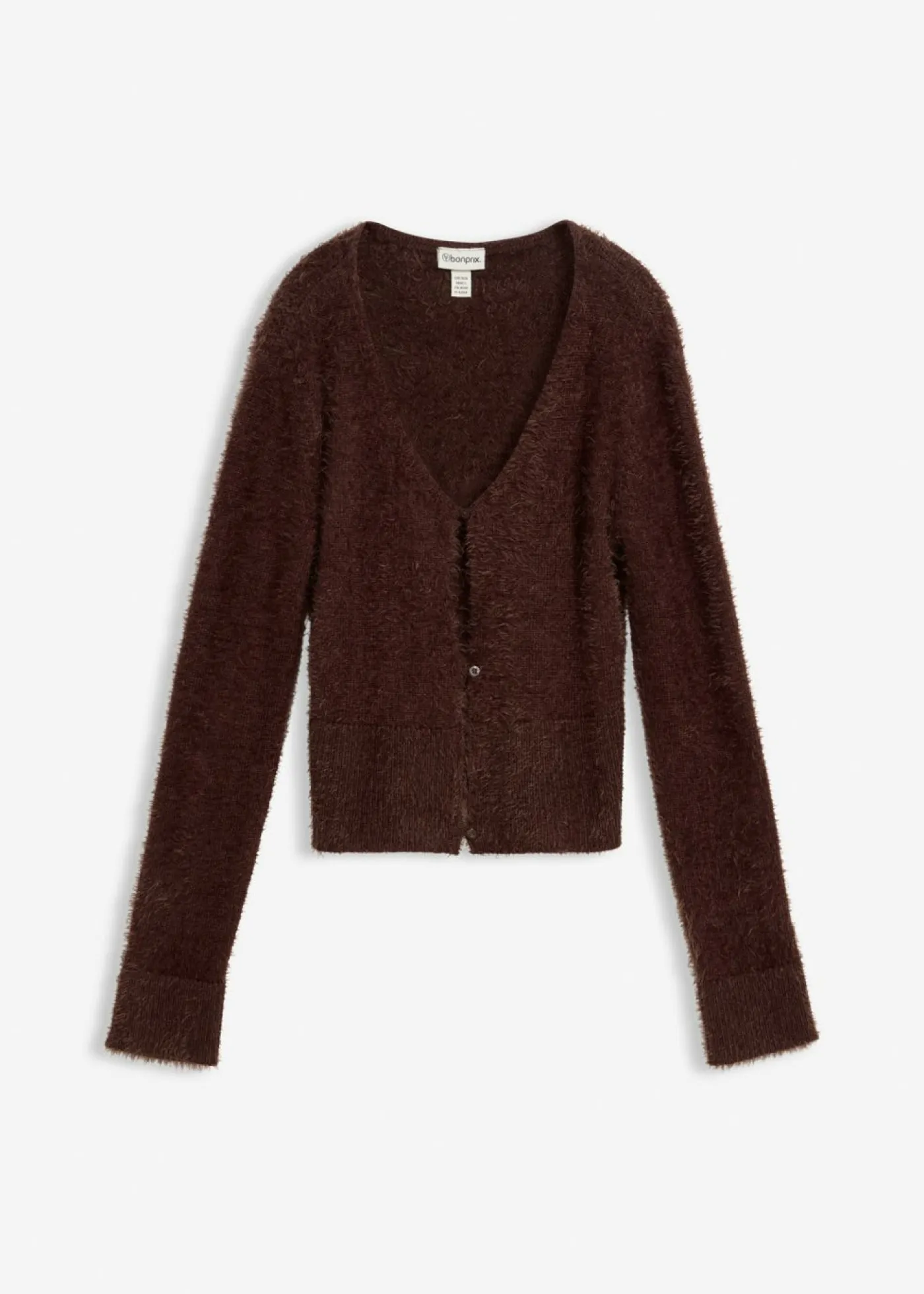 bonprix bonprix Jerséis|Ropa De Punto>Chaqueta de punto fino de hilo suave Marrón oscuro