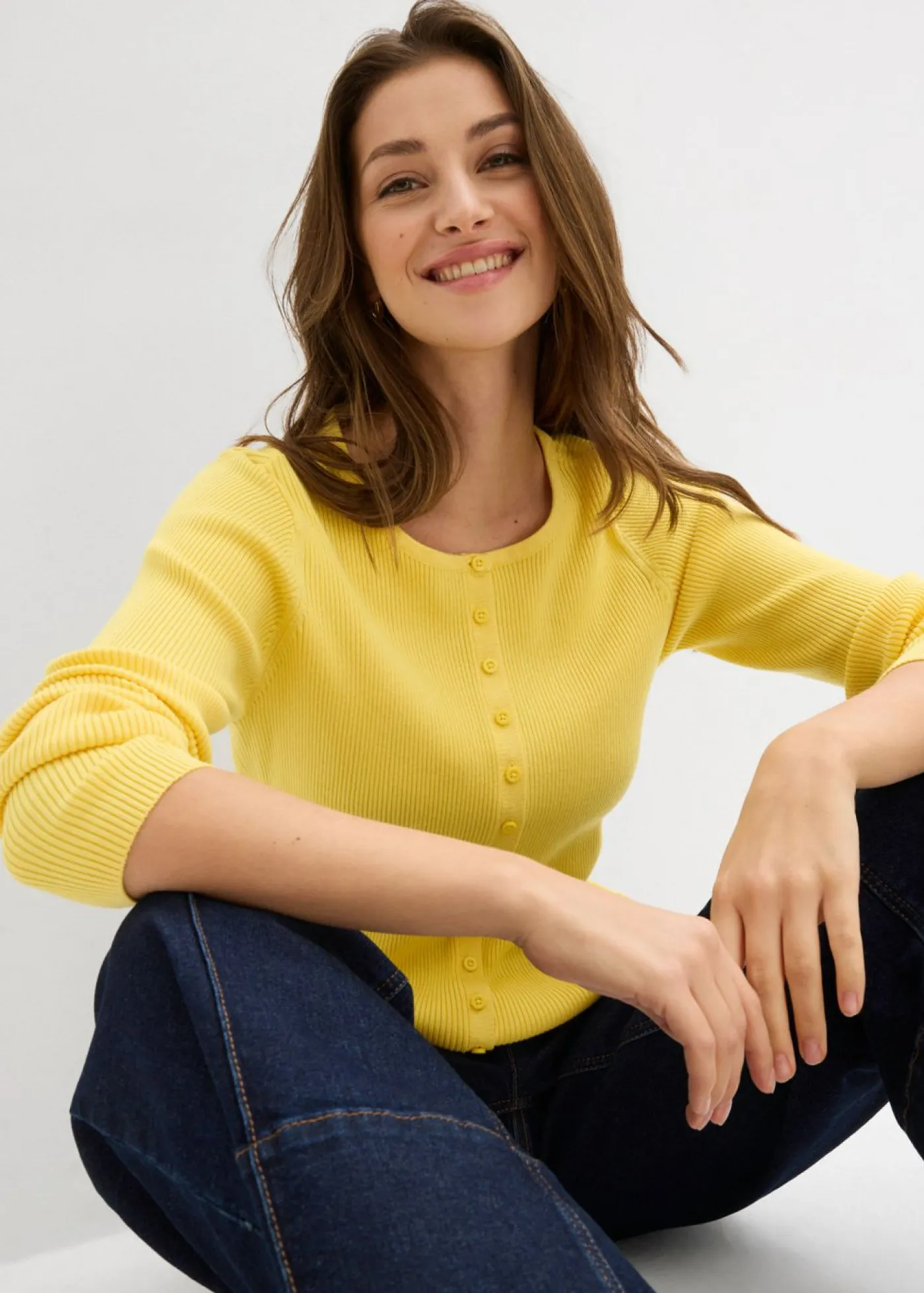 Mujer bonprix bonprix Chaqueta de punto fino de mezcla de viscosa suave