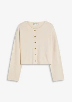 Mujer bonprix bonprix Chaqueta de punto fino de canalé