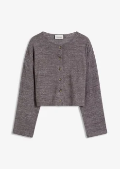 bonprix bonprix Jerséis|Ropa De Punto>Chaqueta de punto fino de canalé pizarra moteado