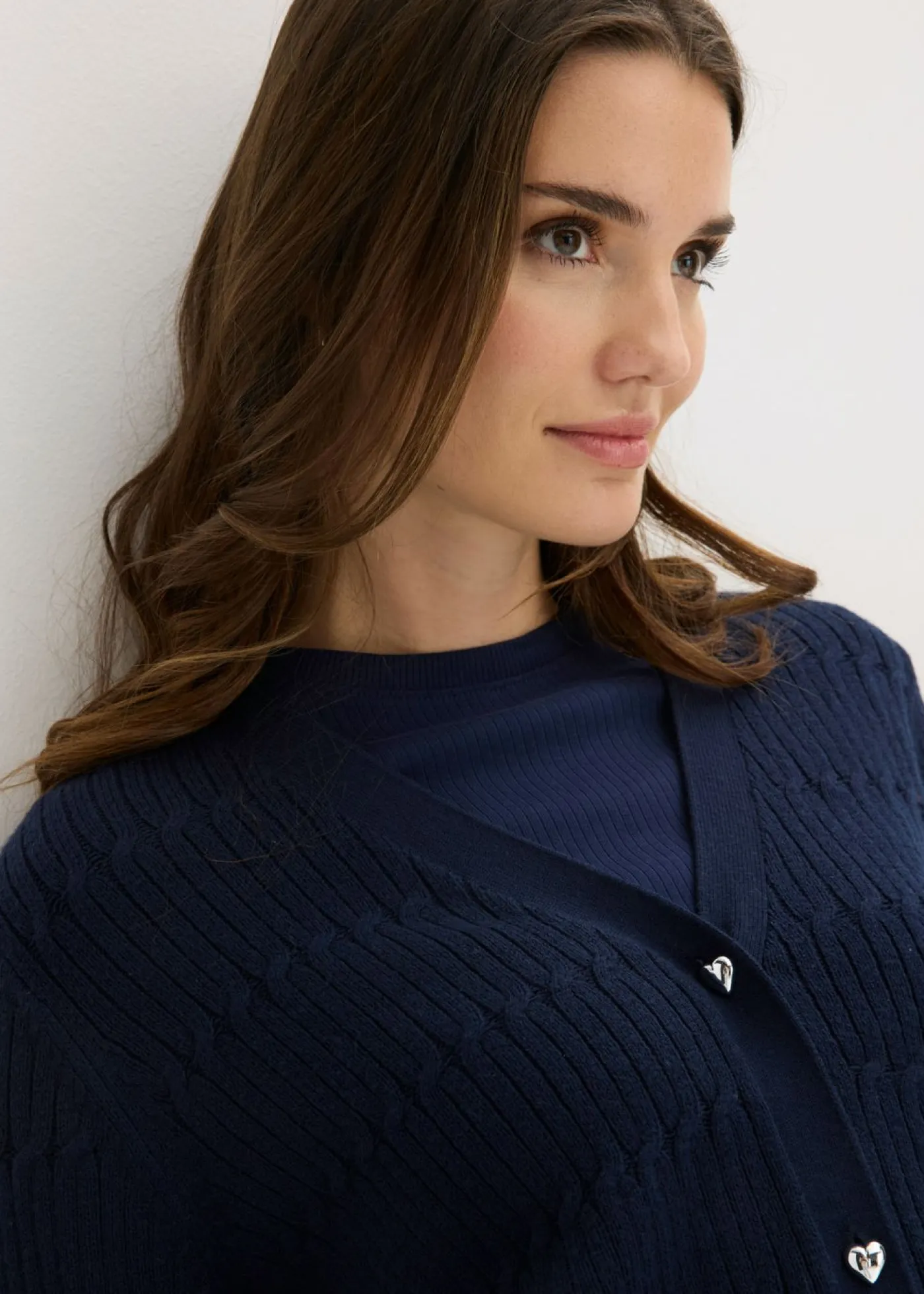 bonprix bonprix Jerséis|Ropa De Punto>Chaqueta de punto fino de mezcla de viscosa Azul marino