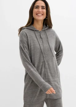 Mujer bonprix bonprix Chaqueta de punto fino de mezcla de viscosa con aspecto de punto