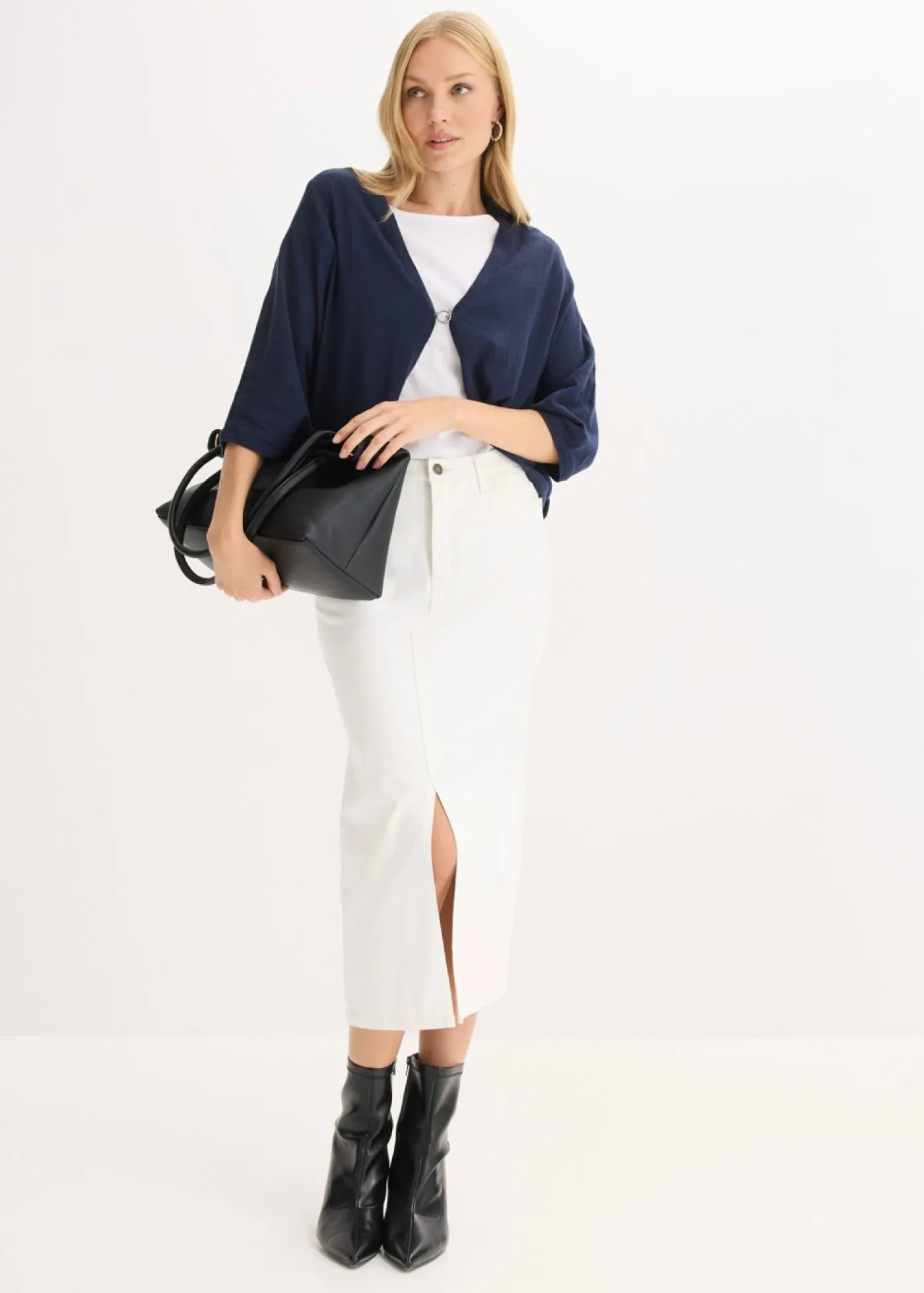 Mujer bonprix bonprix Chaqueta de punto fino de algodón puro