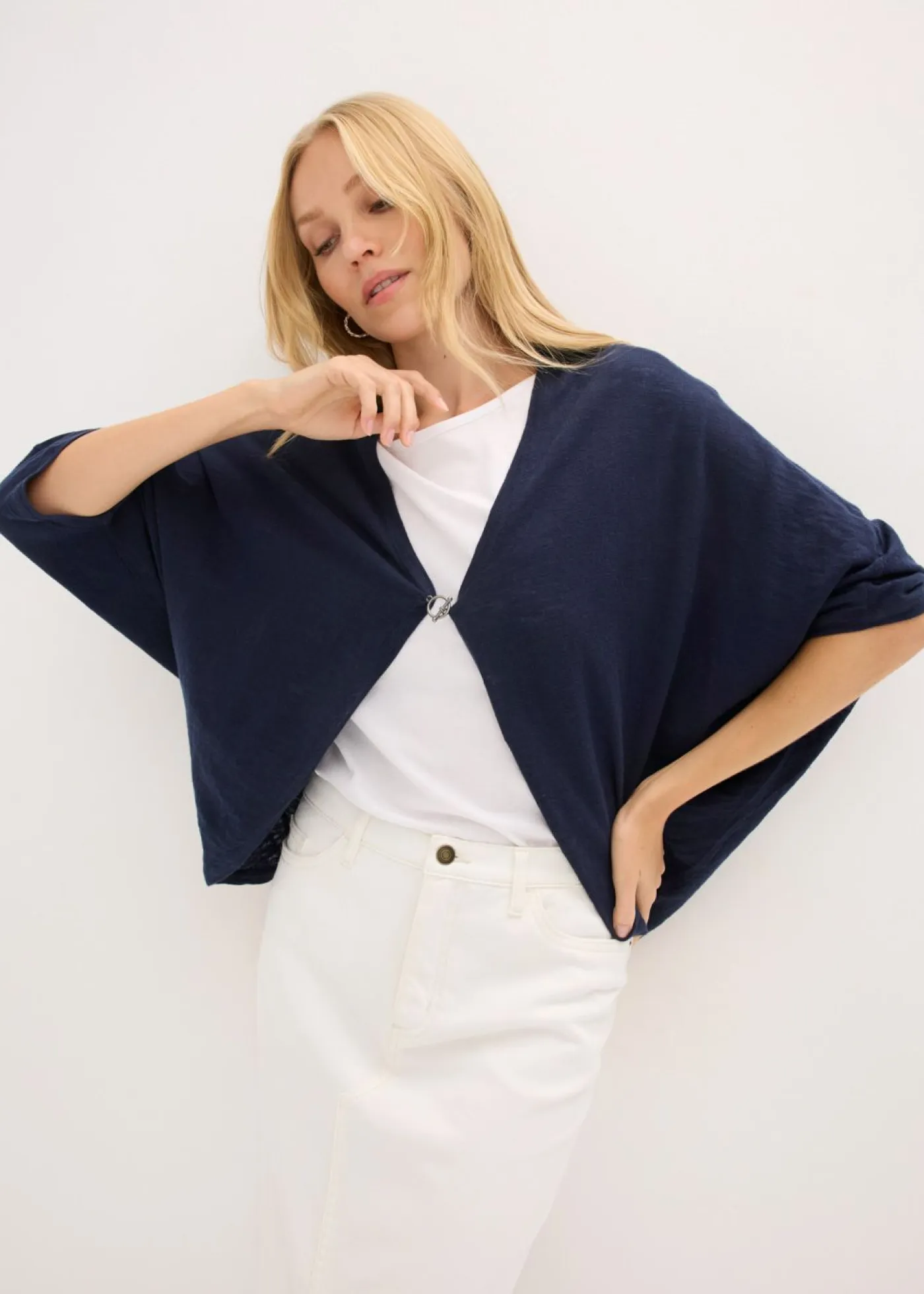 Mujer bonprix bonprix Chaqueta de punto fino de algodón puro