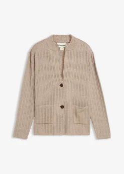 Hombre bonprix bonprix Chaqueta de punto fino de canalé