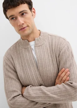 Hombre bonprix bonprix Chaqueta de punto fino de canalé