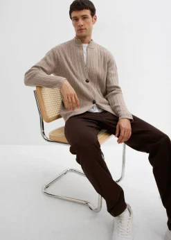 Hombre bonprix bonprix Chaqueta de punto fino de canalé