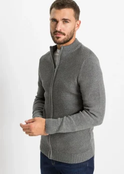 Hombre bonprix bonprix Chaqueta de punto fino de algodón puro