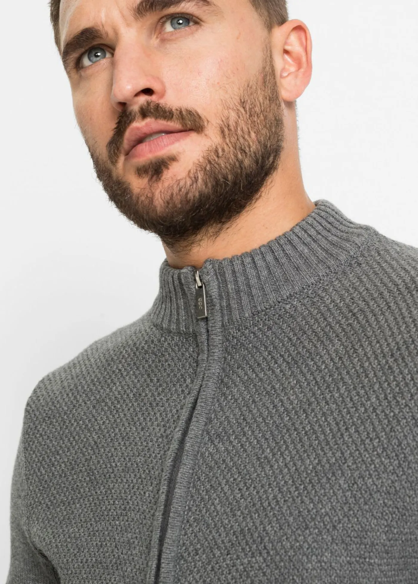 Hombre bonprix bonprix Chaqueta de punto fino de algodón puro