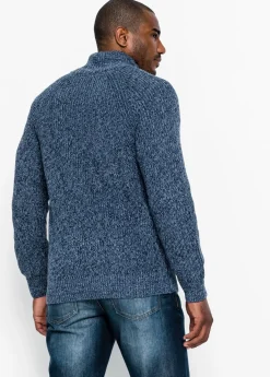 Hombre bonprix bonprix Chaqueta de punto grueso con capucha de suave mezcla de algodón