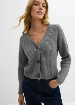 Mujer bonprix bonprix Chaqueta de punto grueso de algodón puro