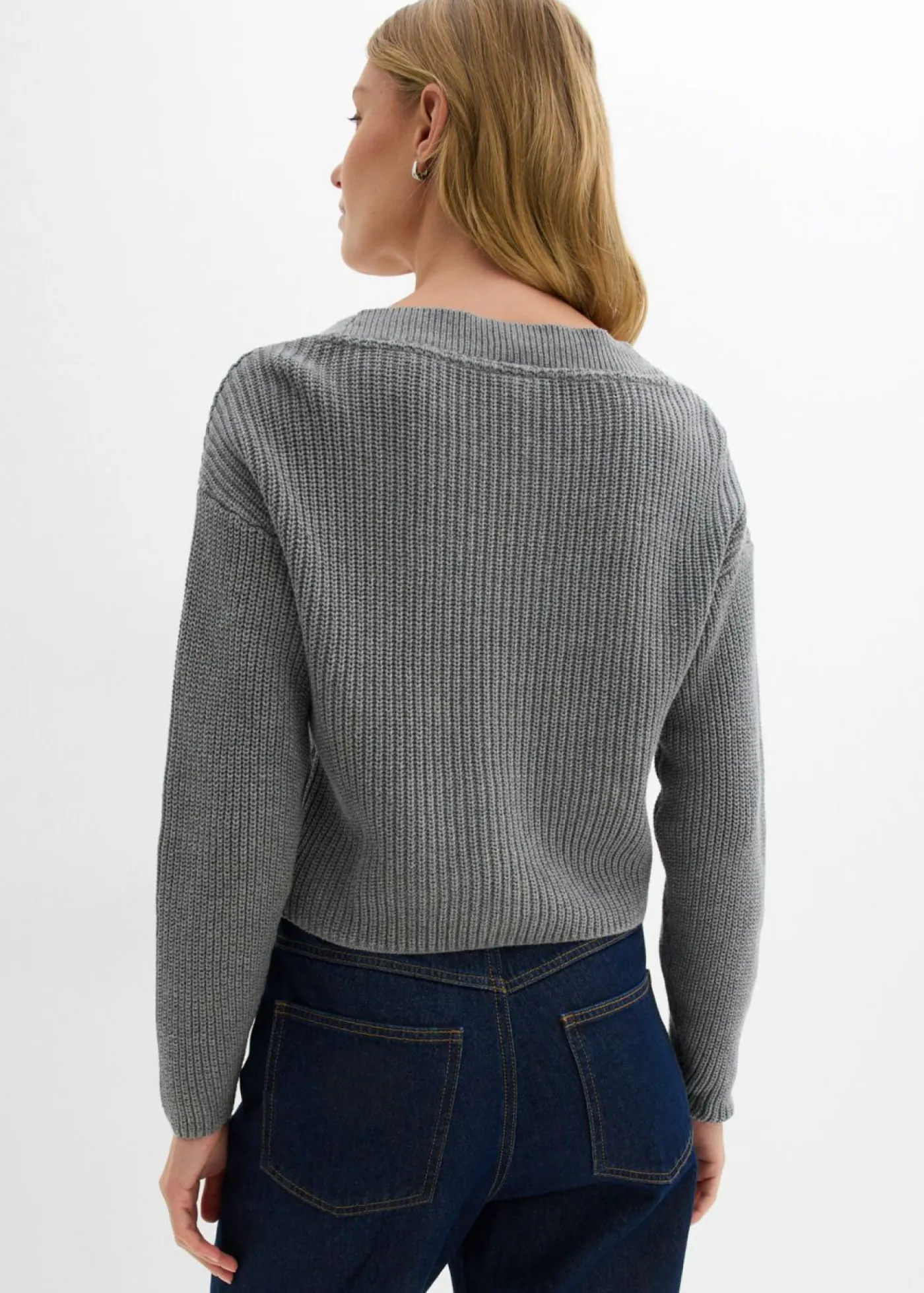 Mujer bonprix bonprix Chaqueta de punto grueso de algodón puro