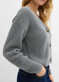 Mujer bonprix bonprix Chaqueta de punto grueso de algodón puro