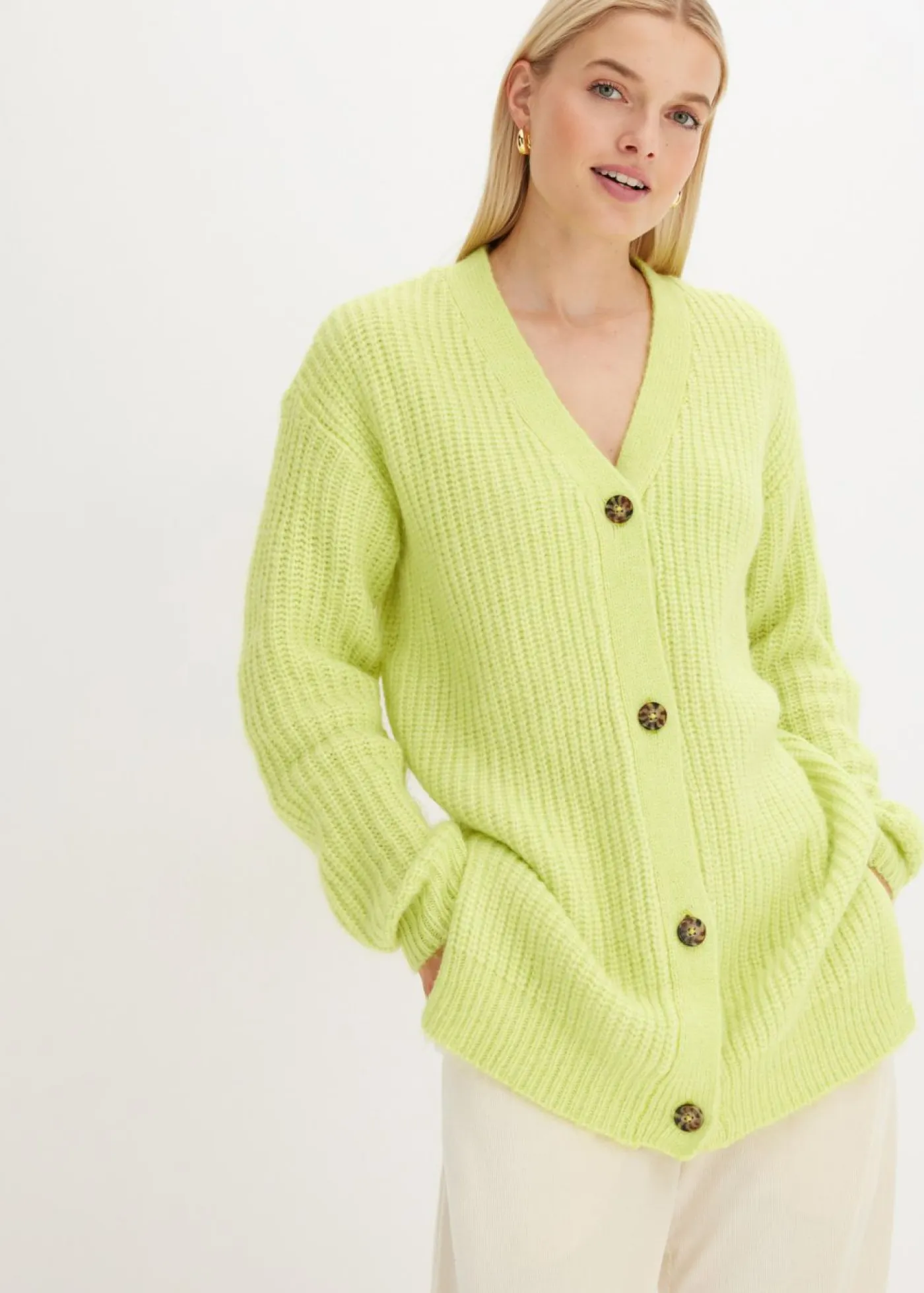 Mujer bonprix bonprix Chaqueta de punto grueso de suave mezcla de lana