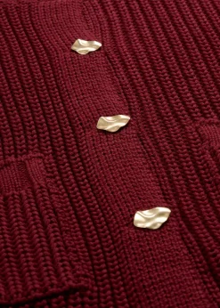 Mujer bonprix bonprix Chaqueta de punto grueso con botones con efecto martillado