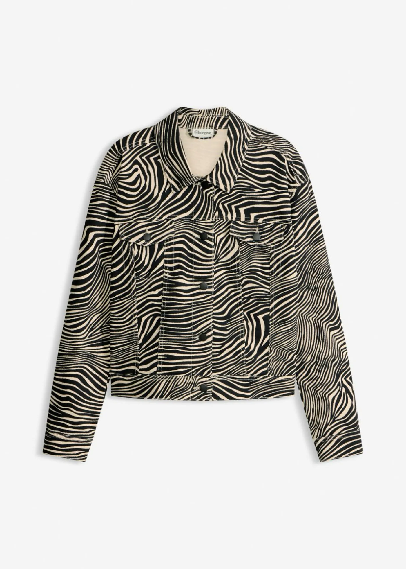 bonprix bonprix Chaquetas Y Abrigos>Chaqueta de sarga Arena-negro con estampado de cebra
