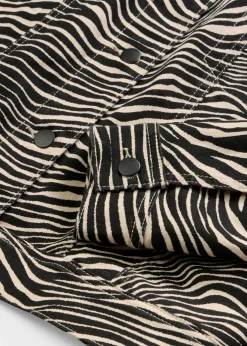 bonprix bonprix Chaquetas Y Abrigos>Chaqueta de sarga Arena-negro con estampado de cebra