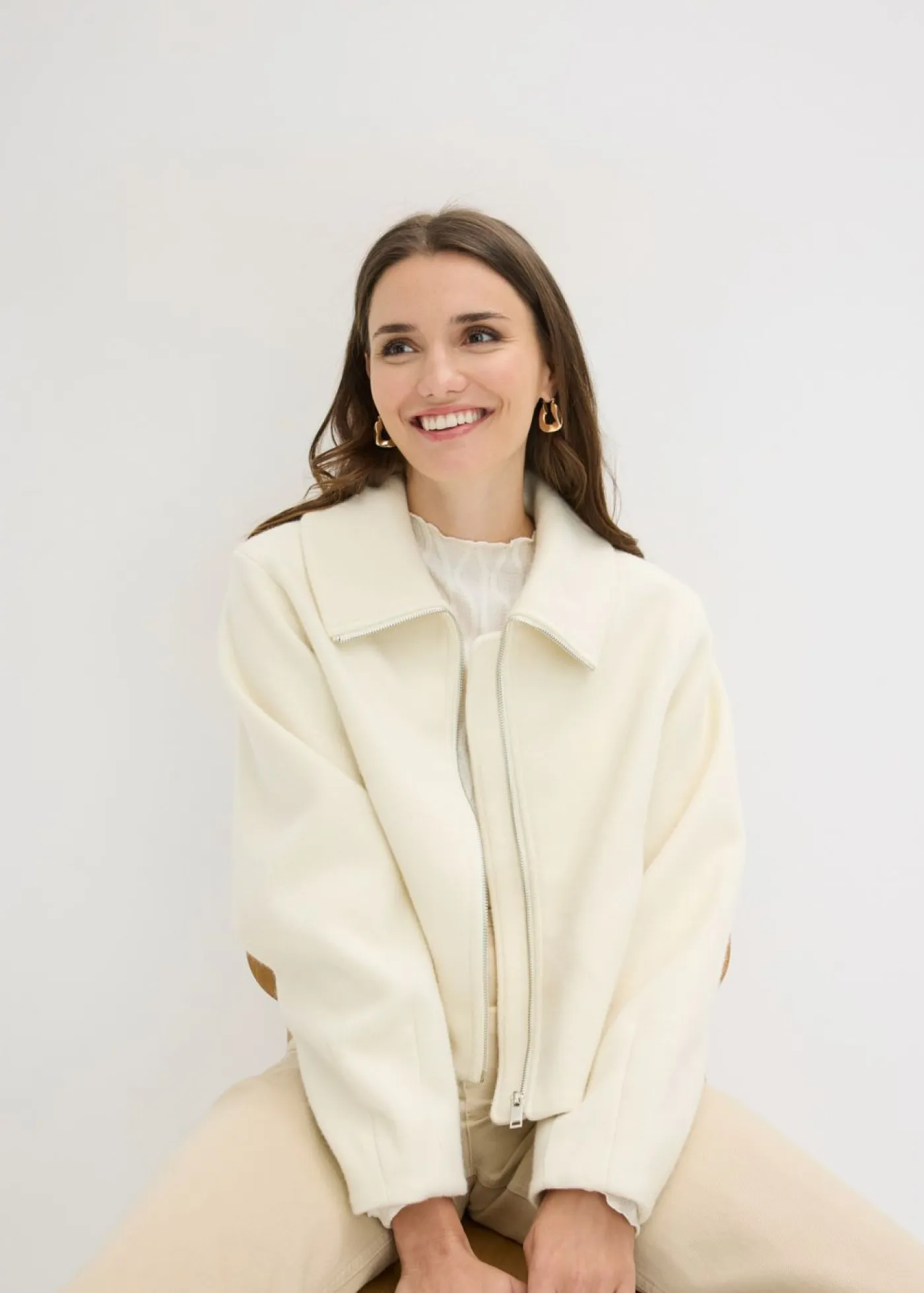 bonprix bonprix Chaquetas Y Abrigos|Novedades>Chaqueta forrada oversize Blanco lana