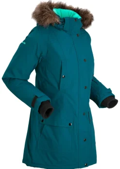 Mujer bonprix bonprix Chaqueta funcional de trekking con capucha, diseño largo y tejido impermeable