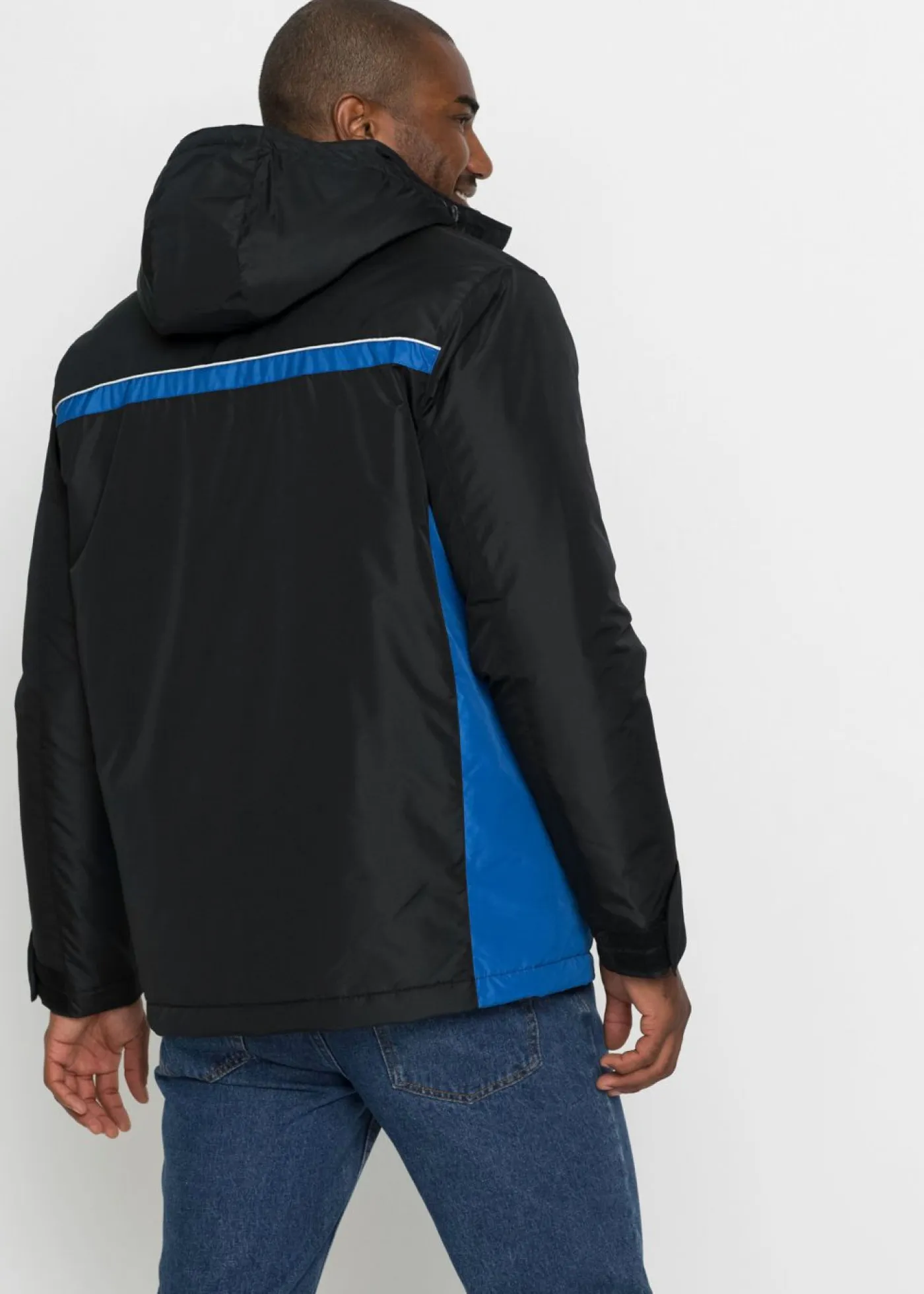 bonprix bonprix Chaquetas Y Abrigos·Chaquetas|Chaquetas Y Abrigos·Chaquetas Técnicas>Chaqueta funcional impermeable con capucha desmontable Negro/Azur