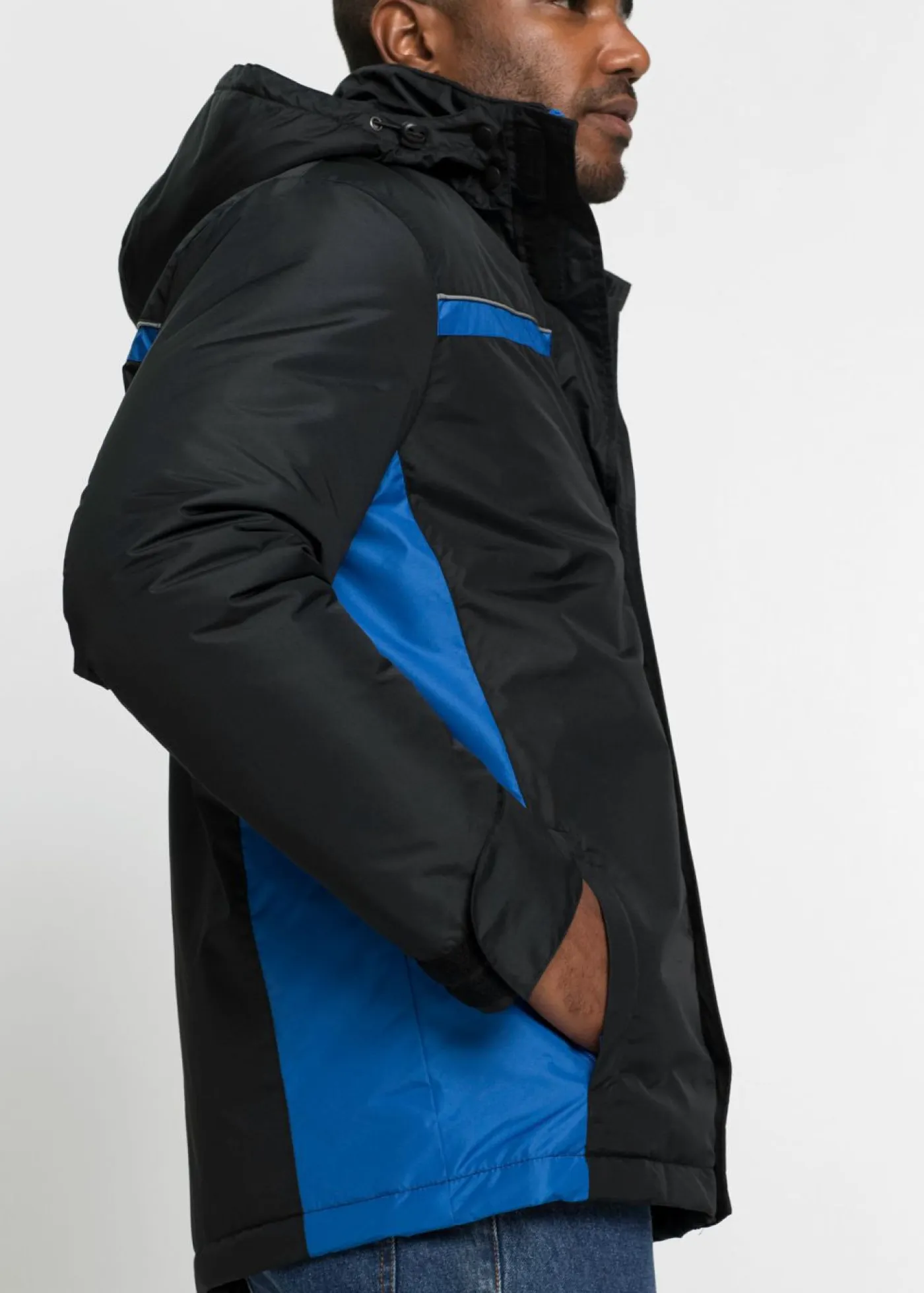 bonprix bonprix Chaquetas Y Abrigos·Chaquetas|Chaquetas Y Abrigos·Chaquetas Técnicas>Chaqueta funcional impermeable con capucha desmontable Negro/Azur