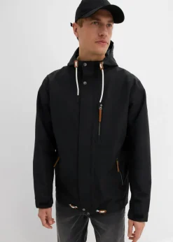 bonprix bonprix Chaquetas Y Abrigos·Chaquetas Impermeables|Chaquetas Y Abrigos·Chaquetas>Chaqueta funcional impermeable con capucha y detalles de piel sintética Negro