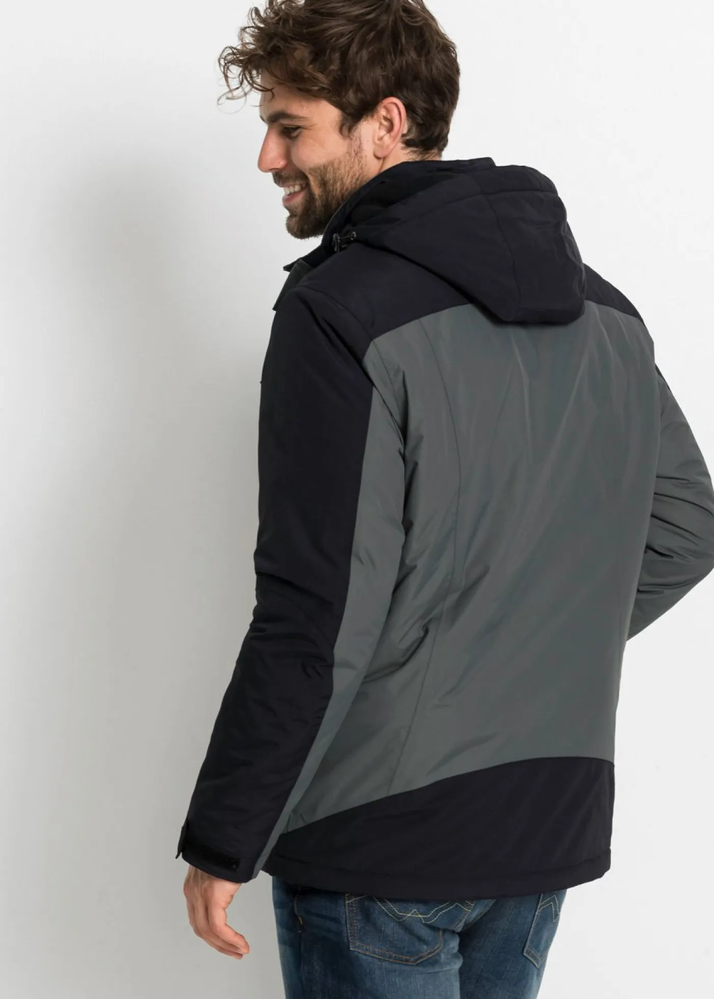 bonprix bonprix Chaquetas Y Abrigos·Chaquetas Impermeables|Chaquetas Y Abrigos·Chaquetas>Chaqueta funcional impermeable con capucha desmontable antracita-negro