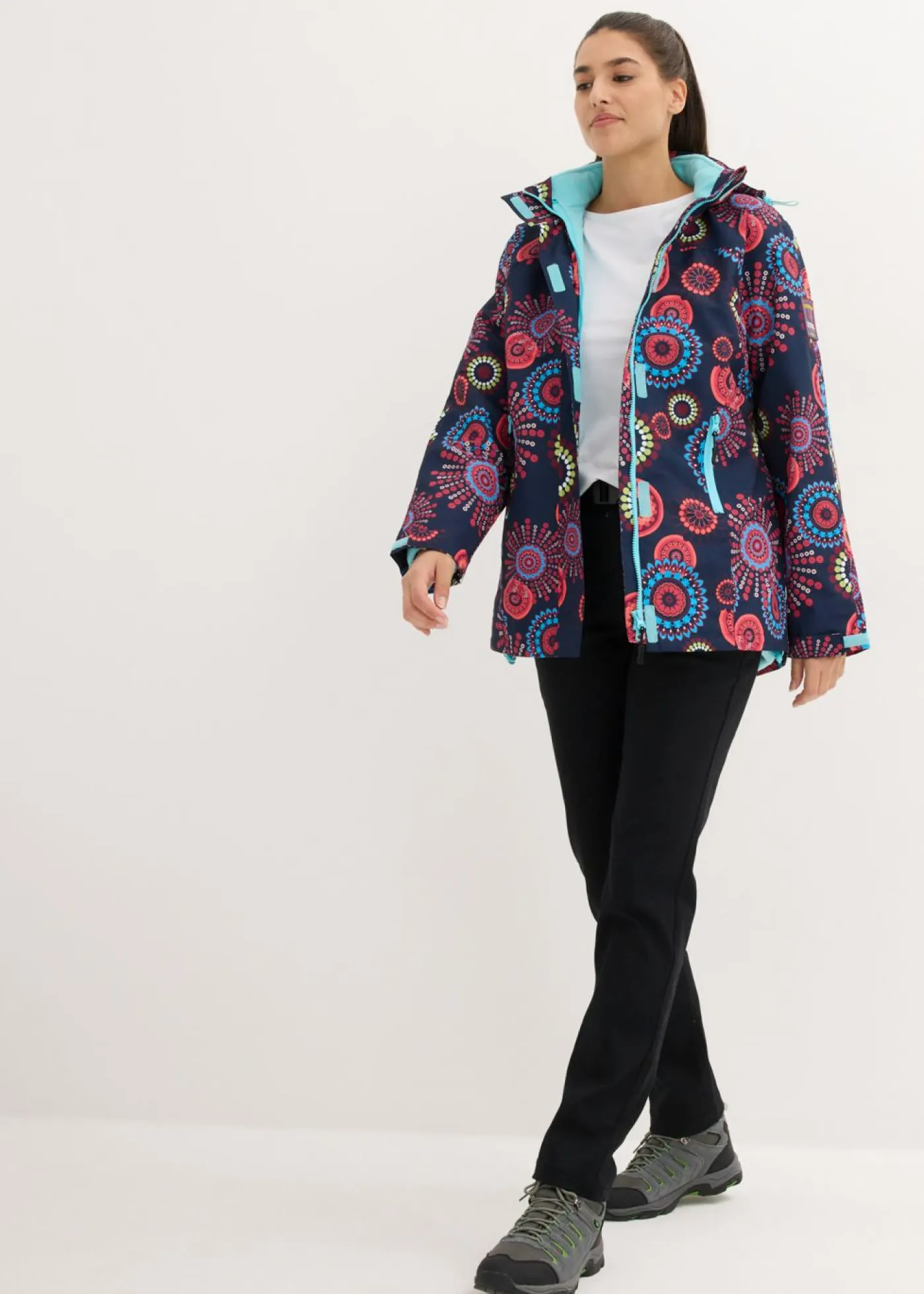 Mujer bonprix bonprix Chaqueta funcional impermeable 3 en 1 con capucha