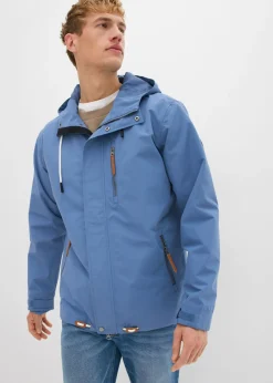 Hombre bonprix bonprix Chaqueta funcional impermeable con capucha y detalles de piel sintética