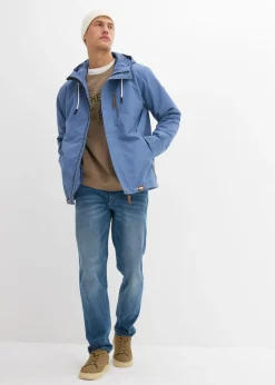 Hombre bonprix bonprix Chaqueta funcional impermeable con capucha y detalles de piel sintética