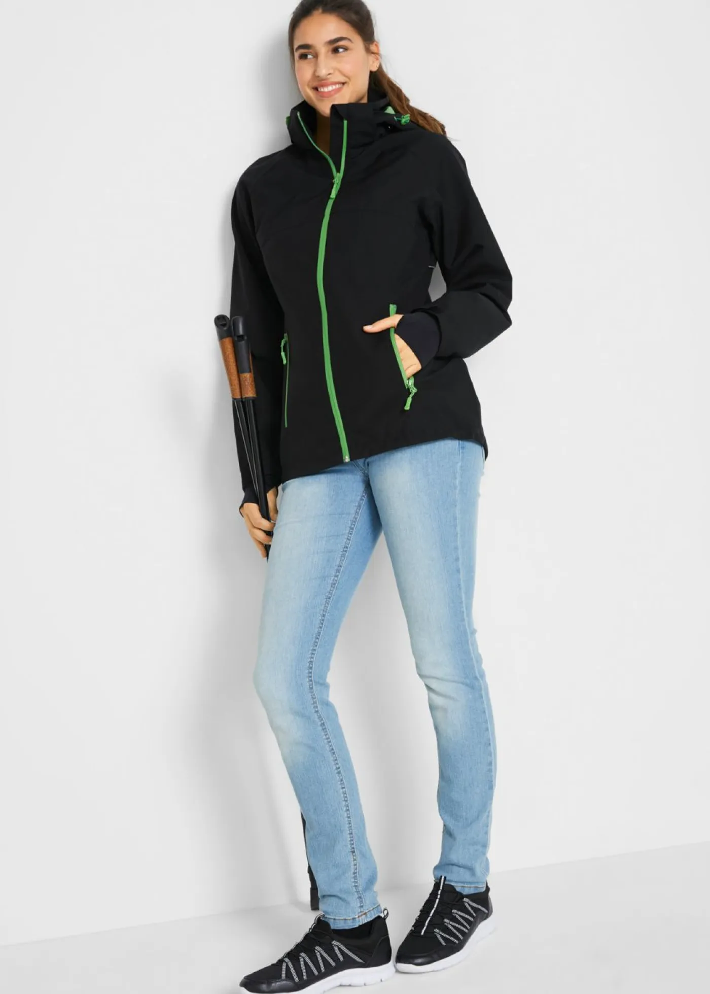 Mujer bonprix bonprix Chaqueta funcional impermeable con detalles reflectantes