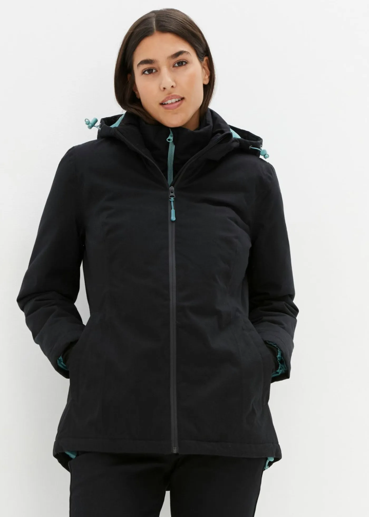 bonprix bonprix Ropa Para El Aire Libre|Ropa Deportiva>Chaqueta funcional, impermeable, efecto 2 en 1 Negro