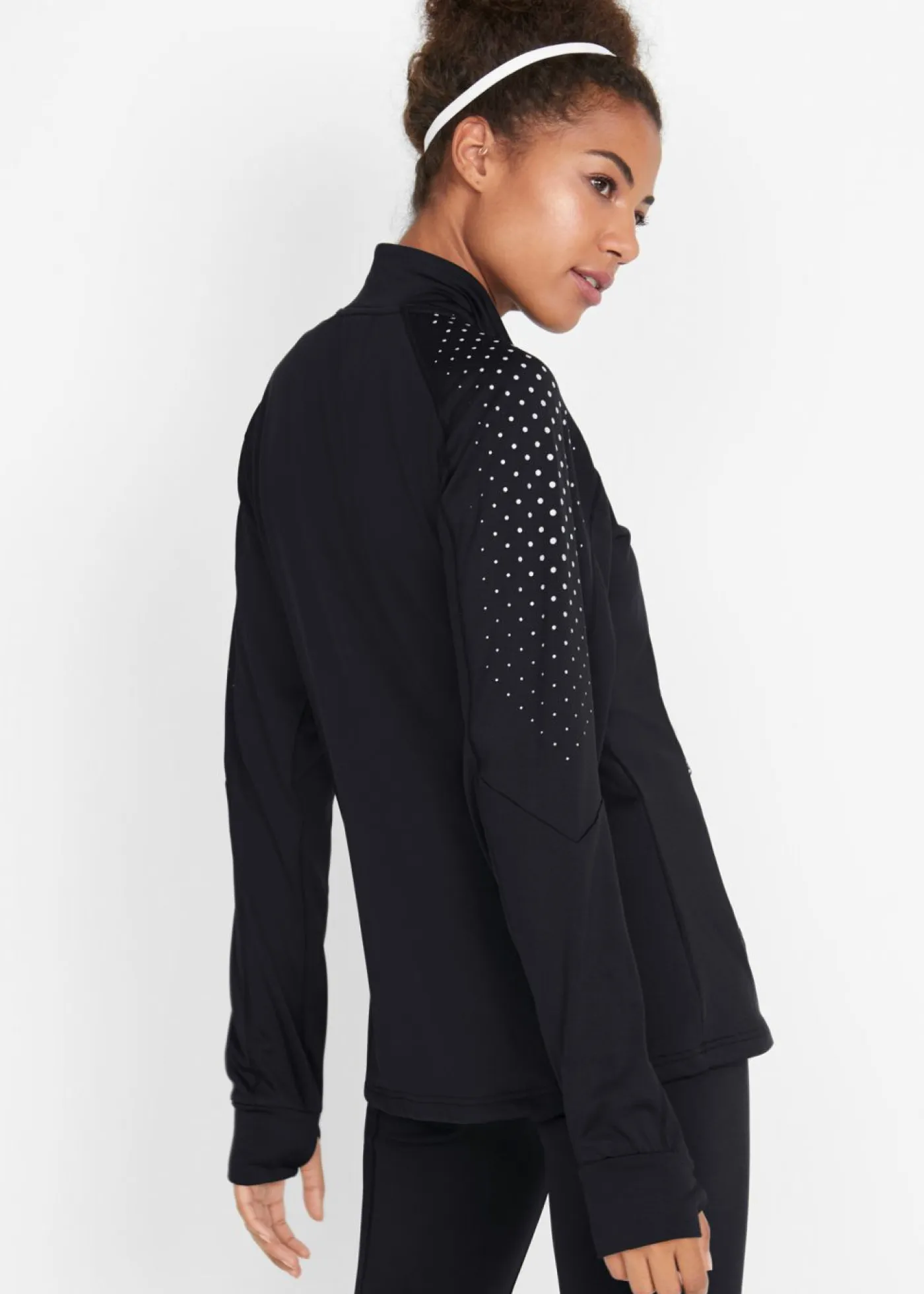 bonprix bonprix Ropa Térmica|Ropa Para El Aire Libre>Chaqueta funcional térmica con estampado reflectante Negro de lunares