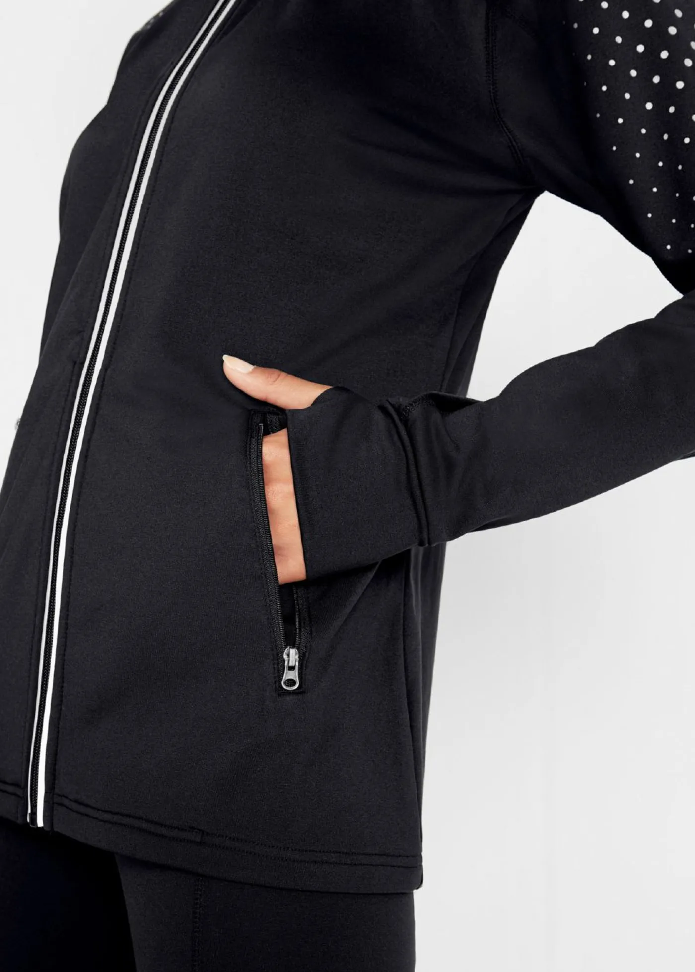 bonprix bonprix Ropa Térmica|Ropa Para El Aire Libre>Chaqueta funcional térmica con estampado reflectante Negro de lunares