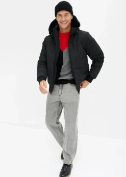 Hombre bonprix bonprix Chaqueta guateada con capucha de pelo y forma de cazadora