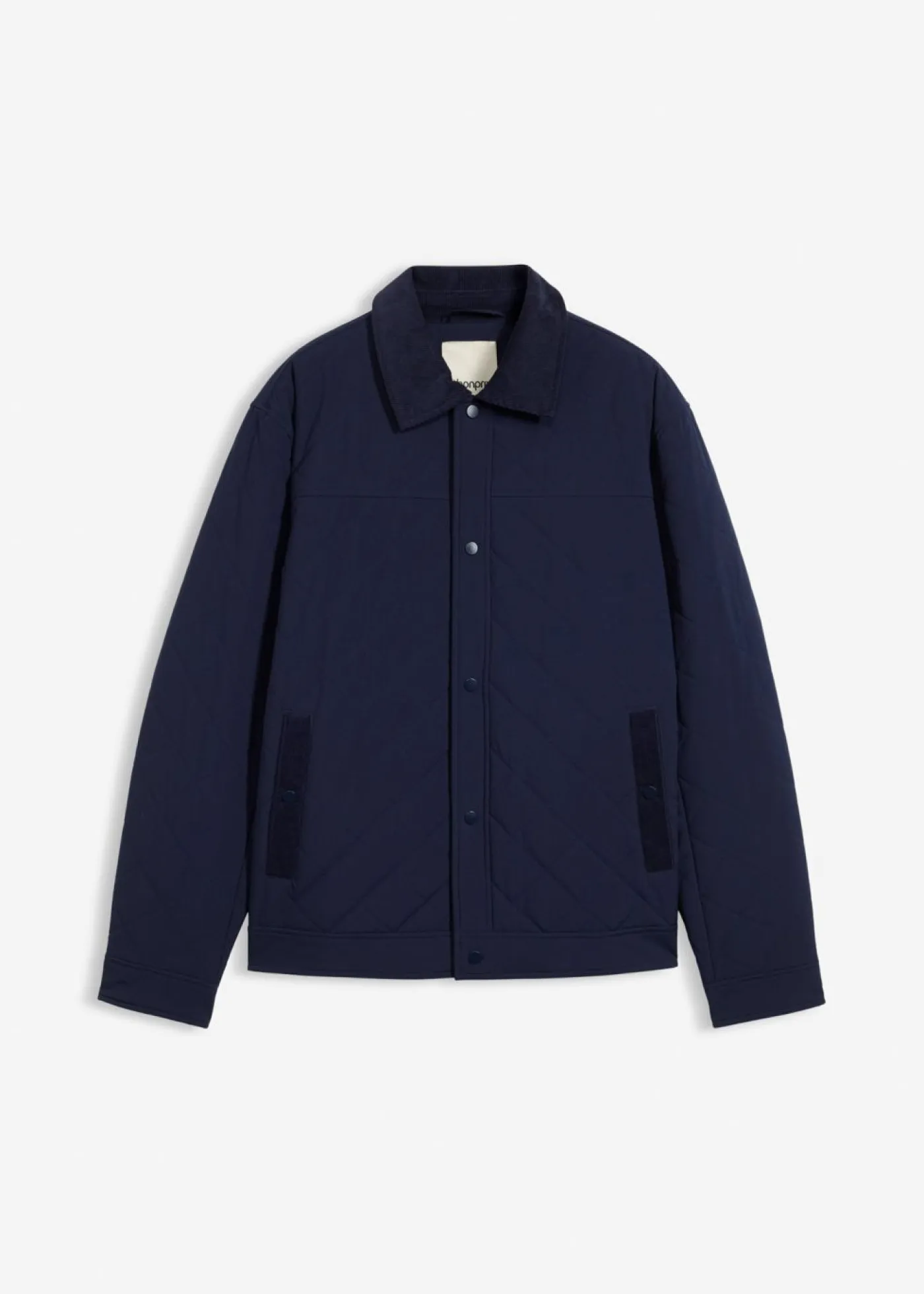 bonprix bonprix Chaquetas Y Abrigos·Chaquetas|Chaquetas Y Abrigos·Chaquetas Técnicas>Chaqueta guateada con cuello de pana Azul marino