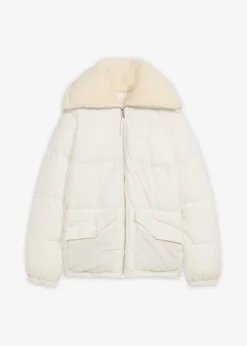 bonprix bonprix Chaquetas Y Abrigos>Chaqueta guateada con cuello de pelo blanco perla
