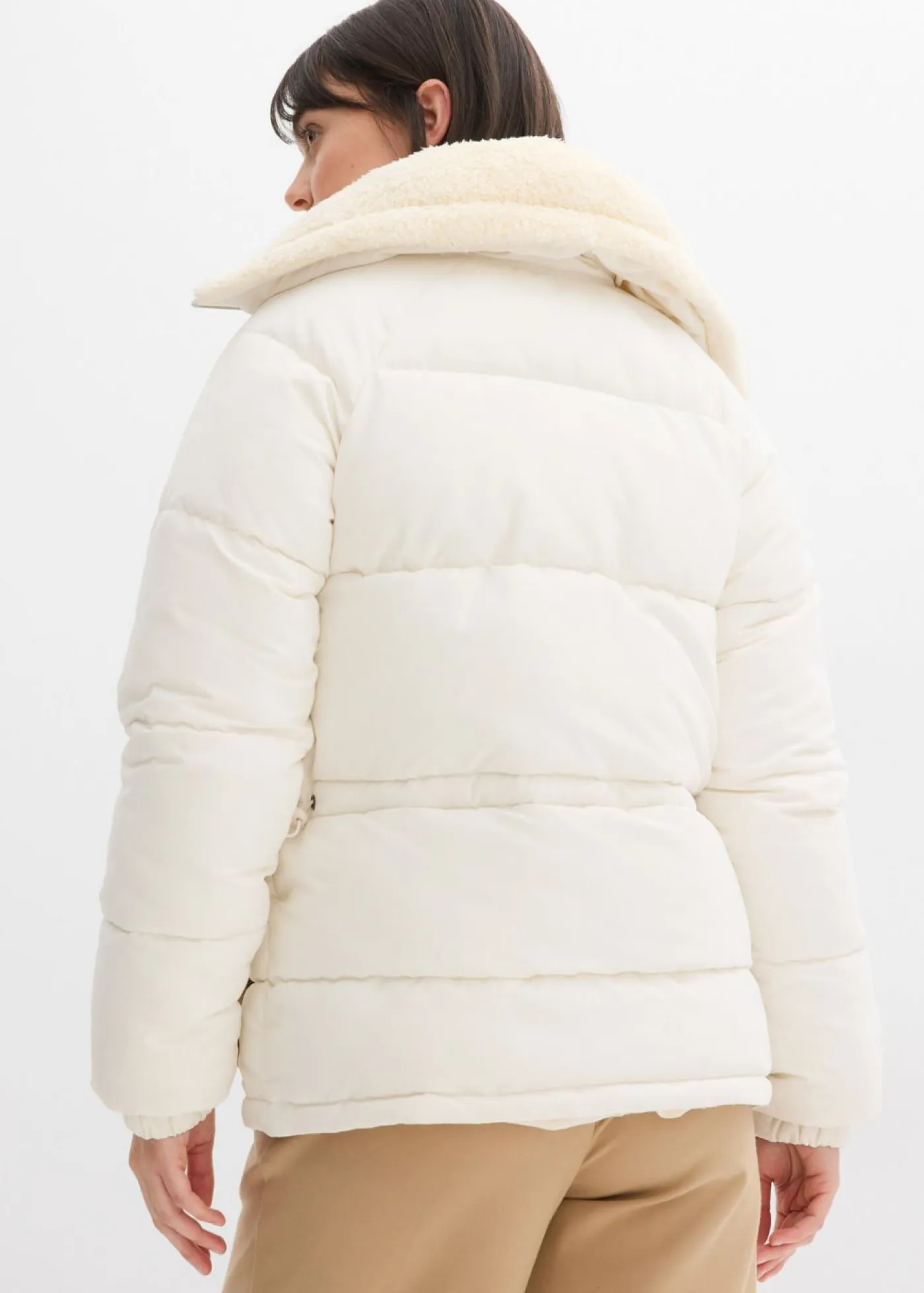 bonprix bonprix Chaquetas Y Abrigos>Chaqueta guateada con cuello de pelo blanco perla