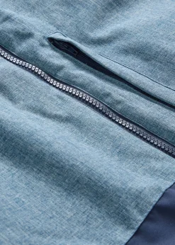 bonprix bonprix Ropa 9 A 16 Años·Chaquetas Y Ropa Outdoor>Chaqueta guateada de invierno con capucha y diseño en color block Azul marino/azul ola jaspeado