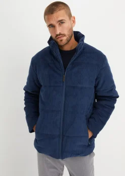 bonprix bonprix Chaquetas Y Abrigos·Chaquetas|Chaquetas Y Abrigos·Plumones>Chaqueta guateada de pana con capucha desmontable Azul almirante
