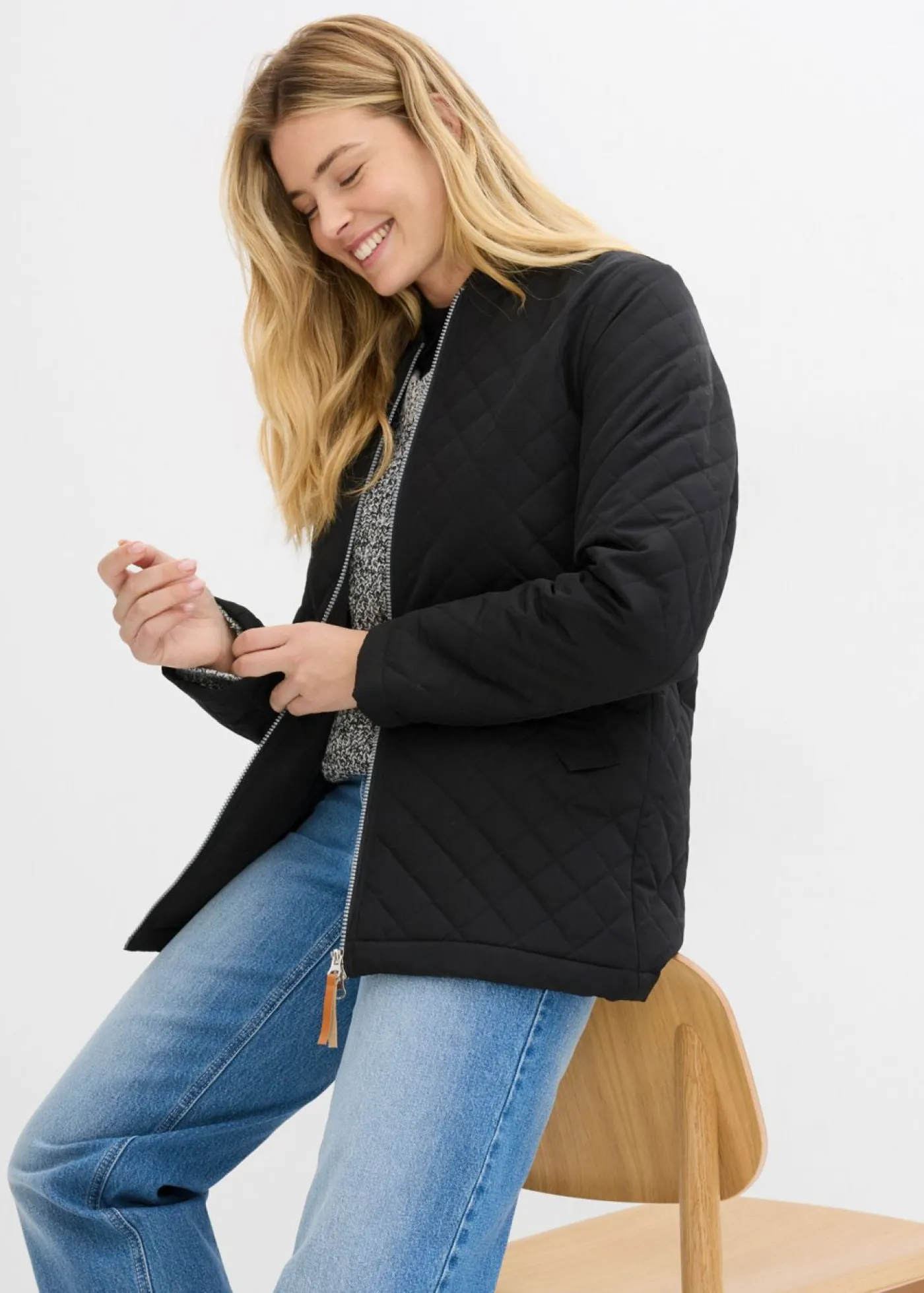 Mujer bonprix bonprix Chaqueta guateada larga