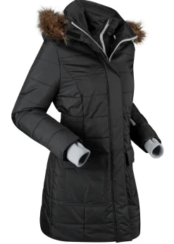 bonprix bonprix Chaquetas Y Abrigos>Chaqueta guateada larga funcional con aspecto 2 en 1, impermeable Negro