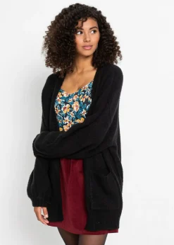 bonprix bonprix Jerséis|Ropa De Punto>Chaqueta holgada de punto Negro